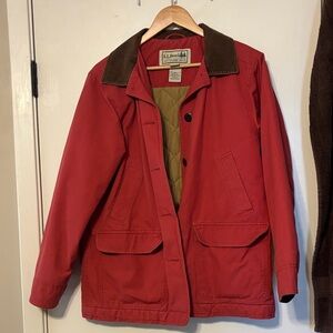 L.L. Bean Burnt Orange Coat with Dark Brown Collar